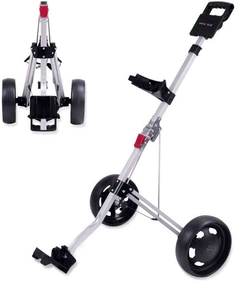 2-wheel Foldable Golf, Collapsible Push Pull, Golf Cart Trolley