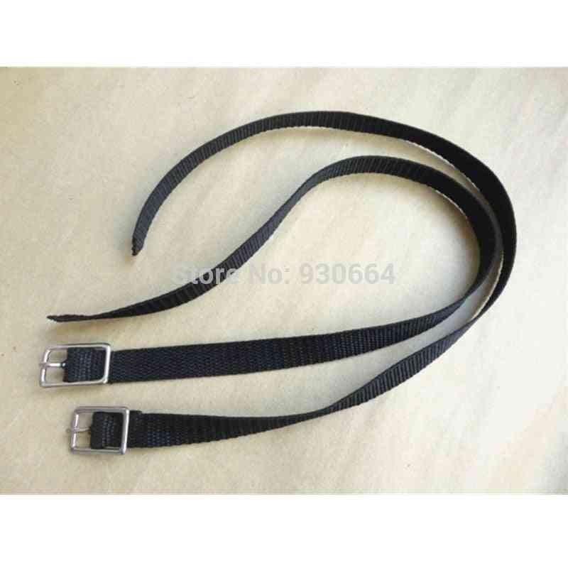 Black Nylon English Spur Straps With Stainless Steel