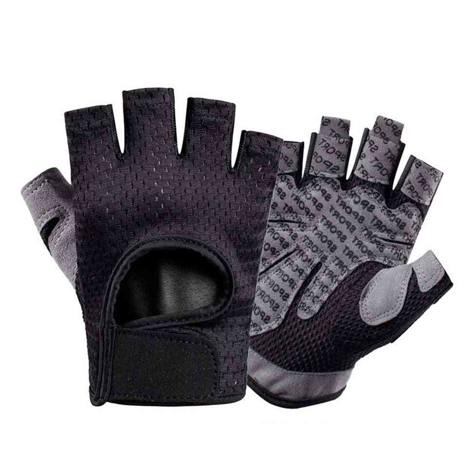 Breathable Fitness, Silicone Palm, Hollow Back Gym Weightlifting Gloves