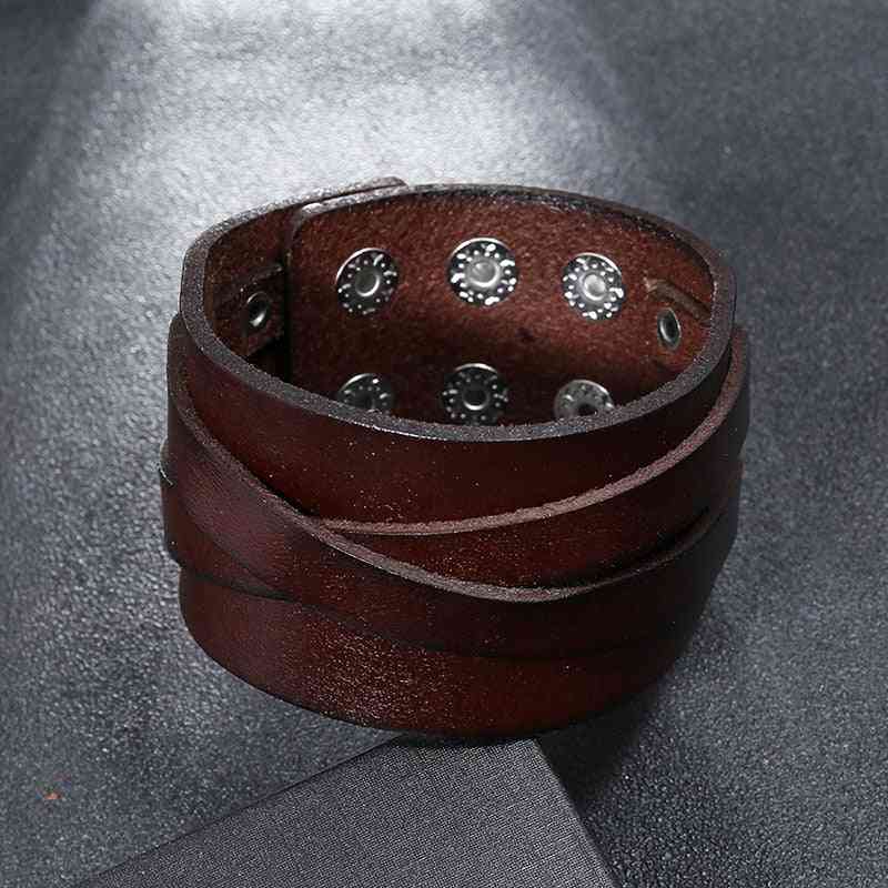 Bracelet en cuir véritable pour hommes
