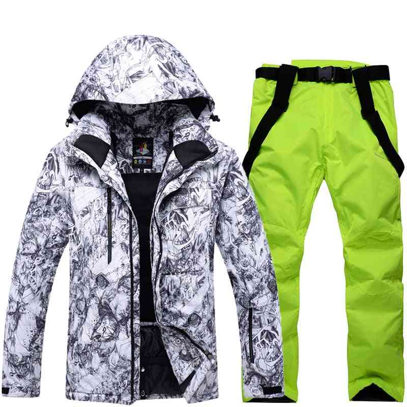 Mens Warm Waterproof Windproof Snowboard Jacket & Pant Sets