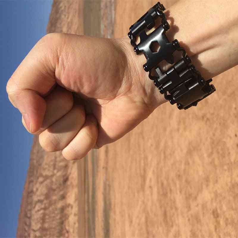 Multi-function Outdoor Stainless Steel Tool Survival Bracelet
