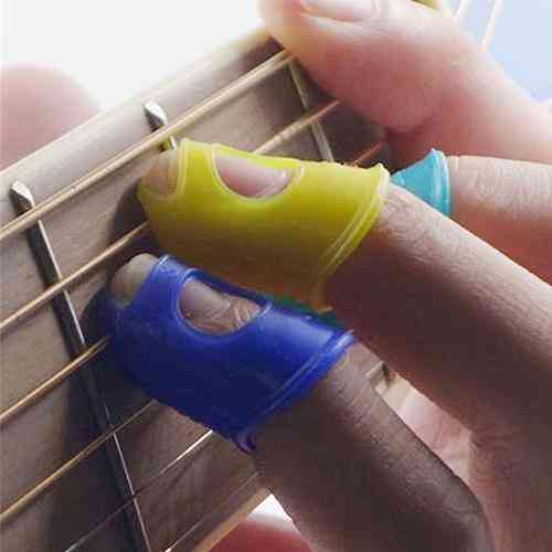 Guitar silikone fingerspidsbeskytter, gel guitarra strenge fingerbeskyttere