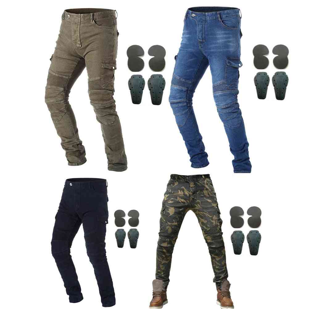 Motorcycle Riding Jeans With Armor Knee Hip Pads