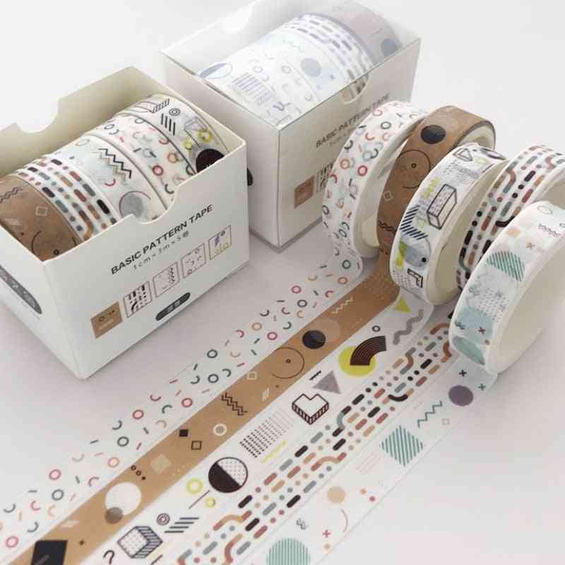 5pcs/set Printing Washi Tape Set Diy Masking Cute Stickers School Stationery Crafts