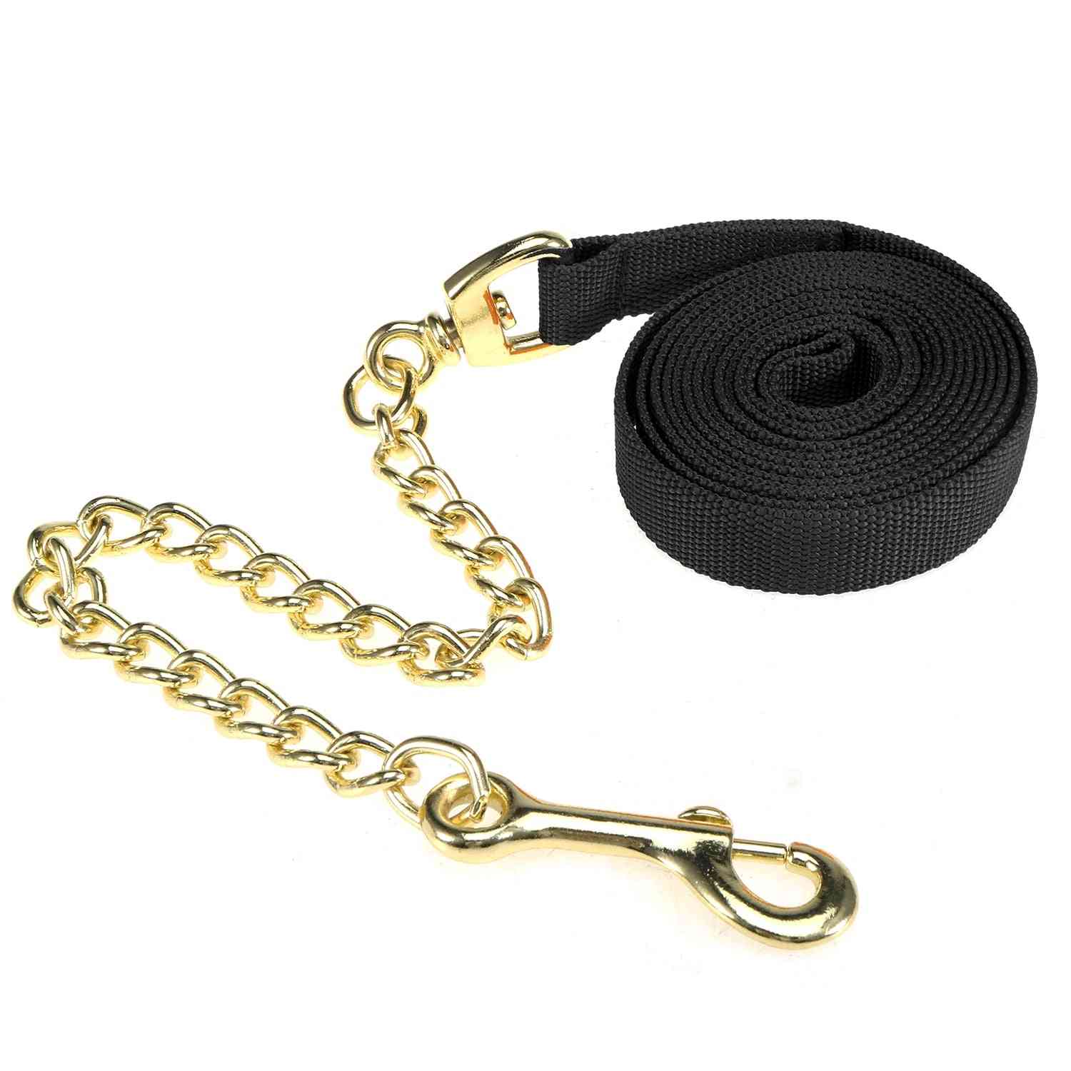 8.5ft Lunge Line Leash Halter With Chain - Pet Dog Training