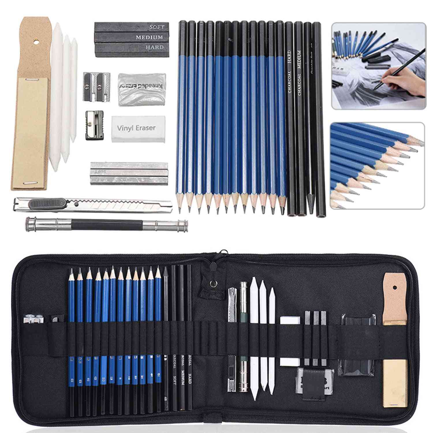 Drawing Painting Sketch Kit Set With Pencil Erasers