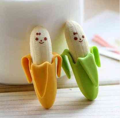 Creative Cute 2pcs Banana Fruit Pencil Eraser Rubber