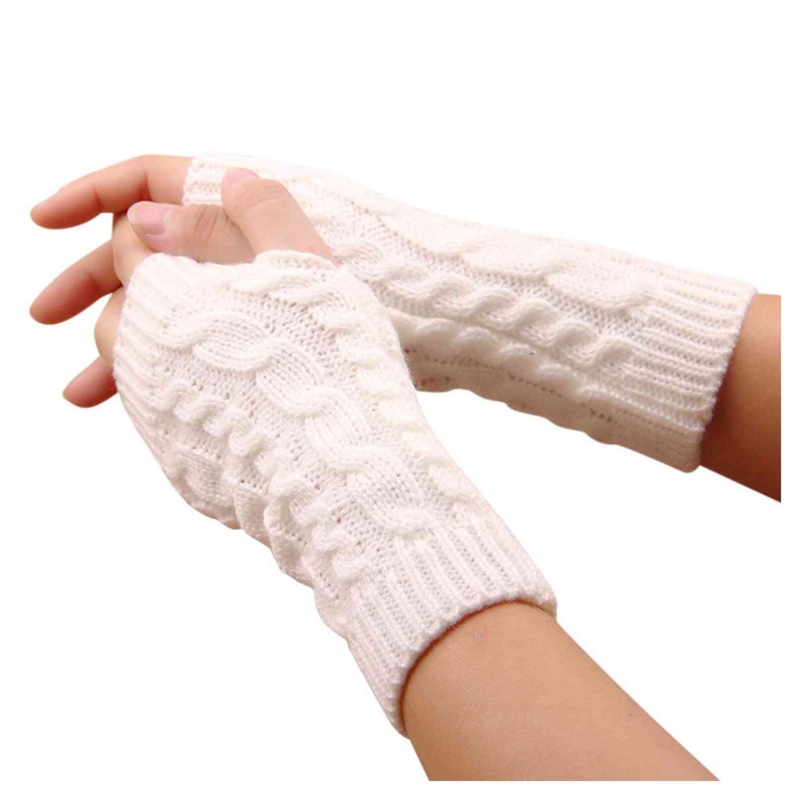 1párové zimní pletené strečové udržovací teplé rukavice