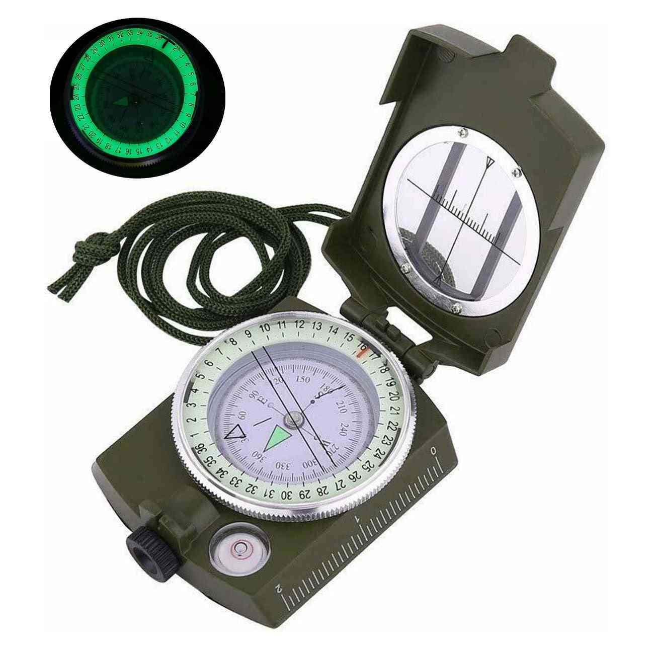 High Precision- Navigation, Fluorescent Lensatic, Sighting Pocket Compass