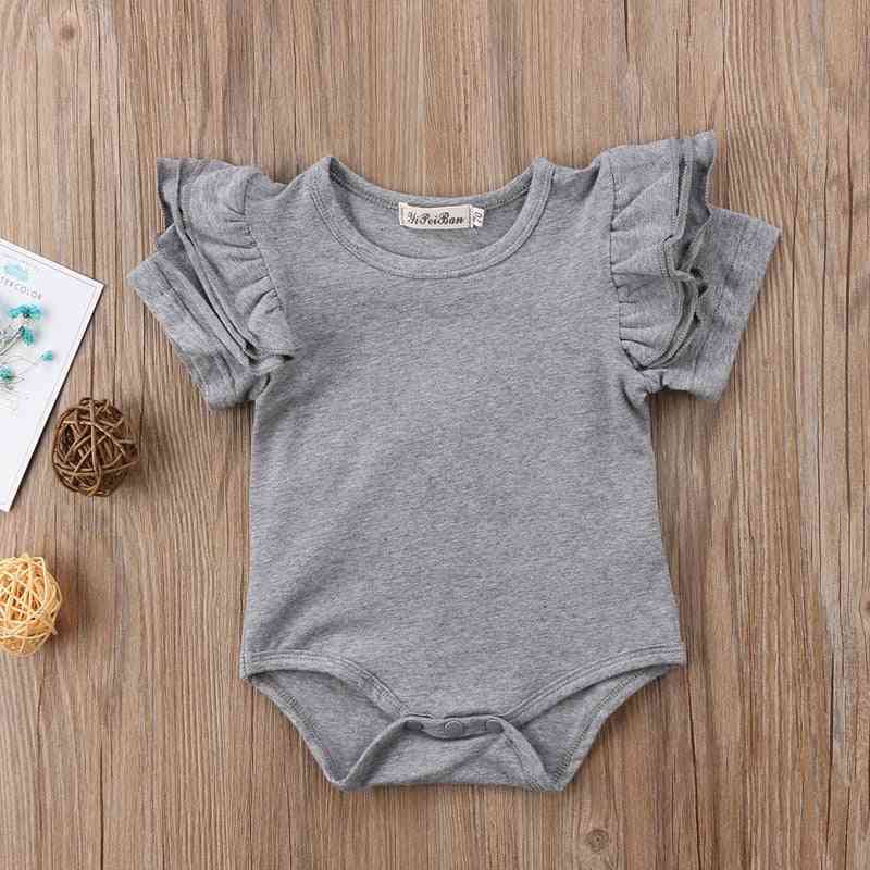 Baby Romper, Short Sleeve Solid Jumpsuit O-neck Outfits Clothes