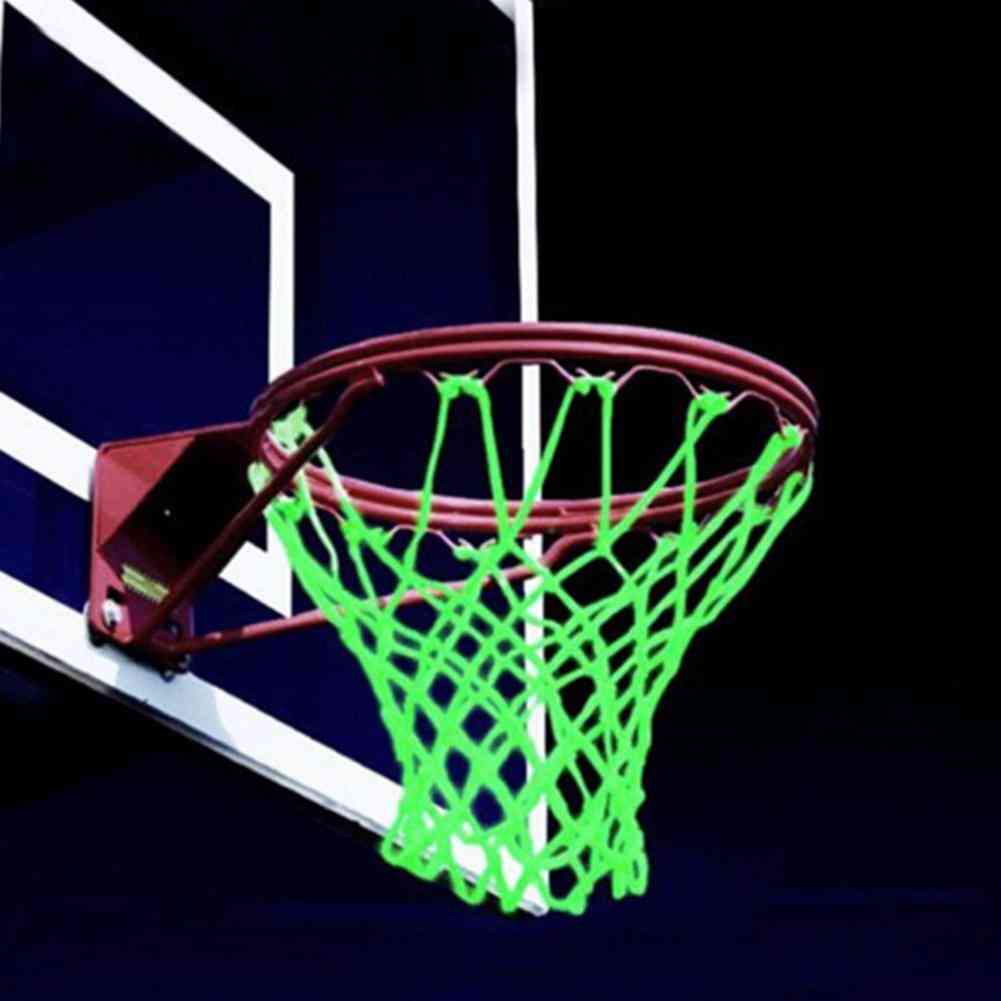 12 Buckles Braided Nylon Glowing Light Luminous Basketball Net