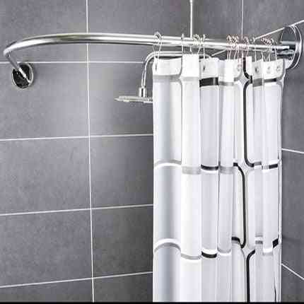 Rod Free, Punching Shower- Corner Curved, Bathroom Hanging, Curtain