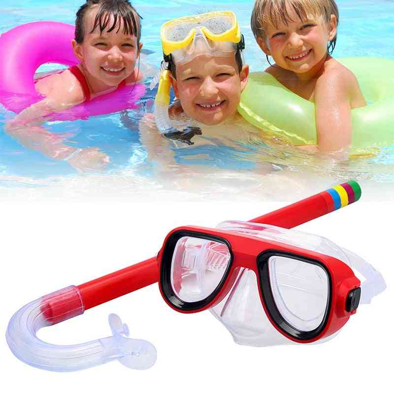 Occhialini da nuoto per bambini, maschere per lenti in pvc tubo di respirazione