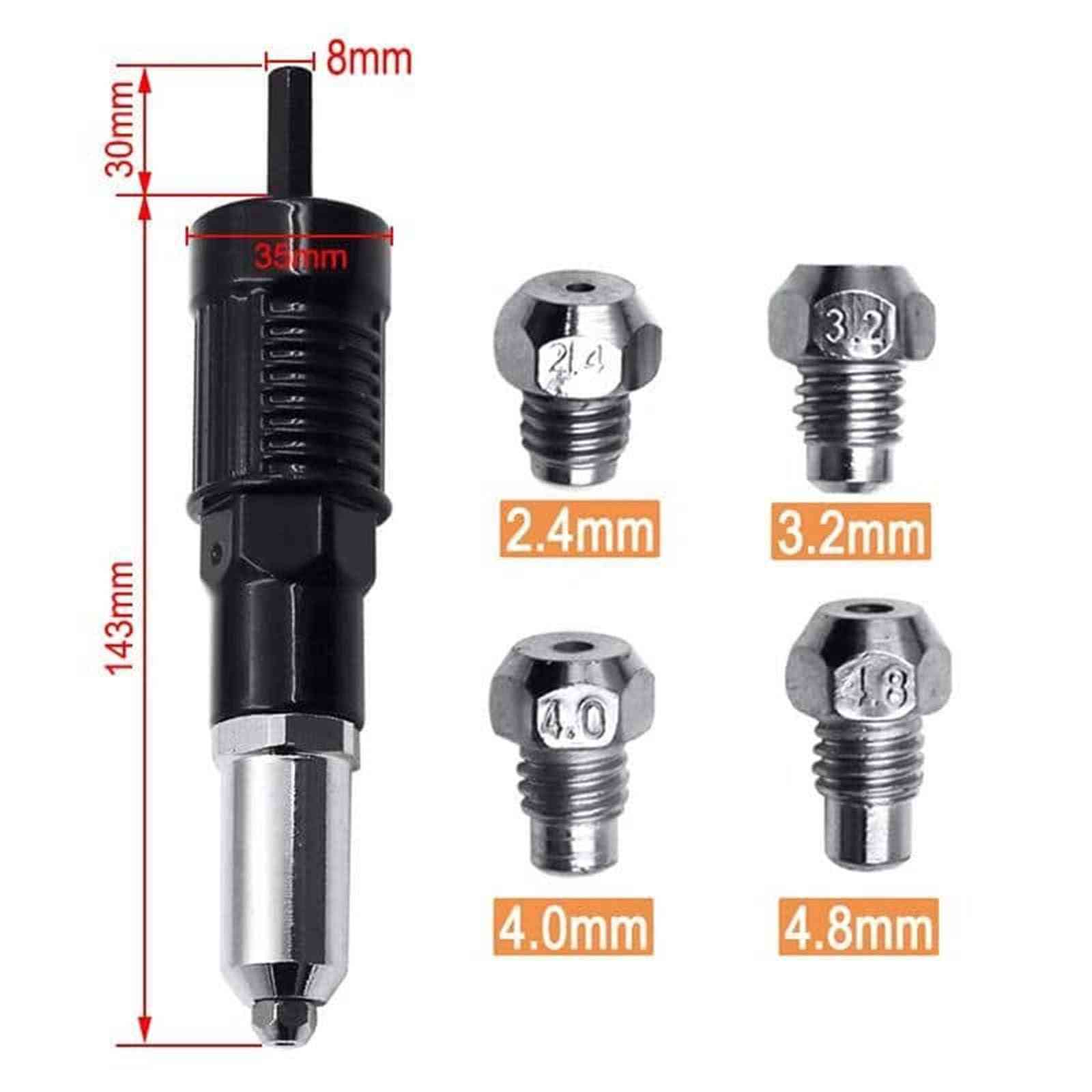 Rivets Adapter Kit With Different Matching Nozzle Bolts #t2g