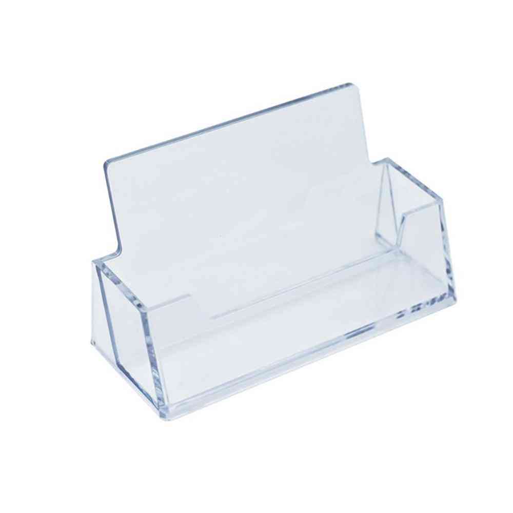 1pc Clear Desk Shelf Box, Plastic Transparent Desktop Business Card Holder