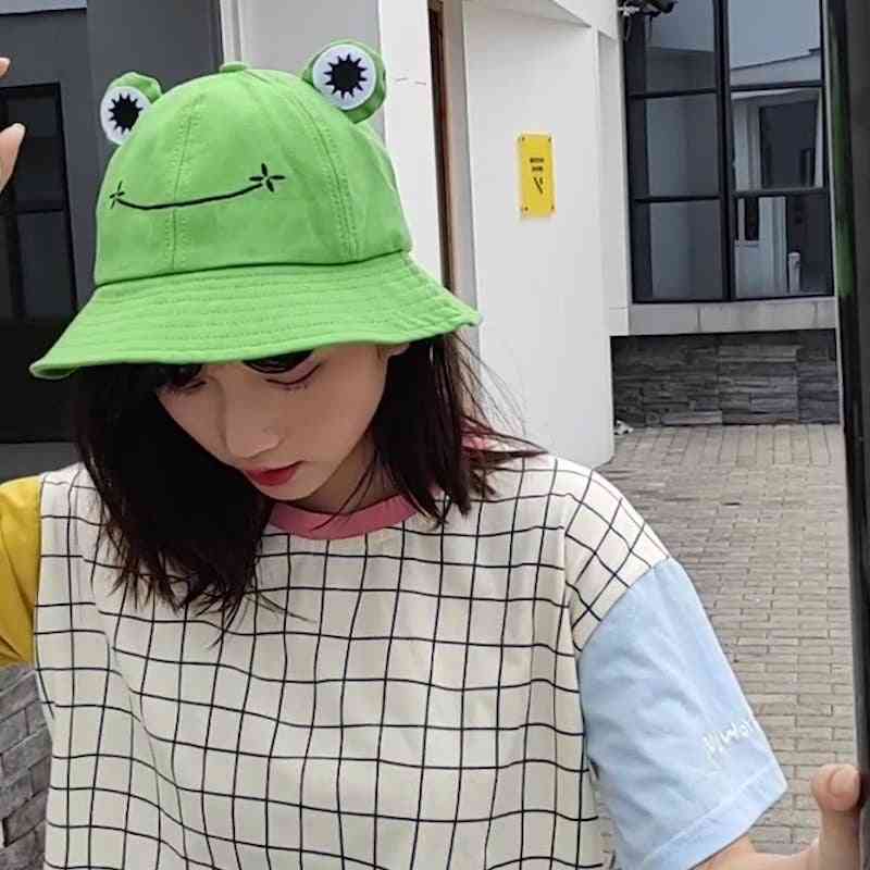 Cartoon Frog Bucket Hat Sun Caps