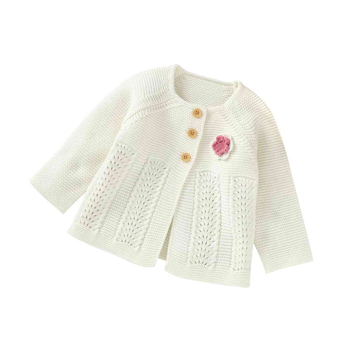 Jesenski dojenček beli ljubki cvetlični enojni pulover
