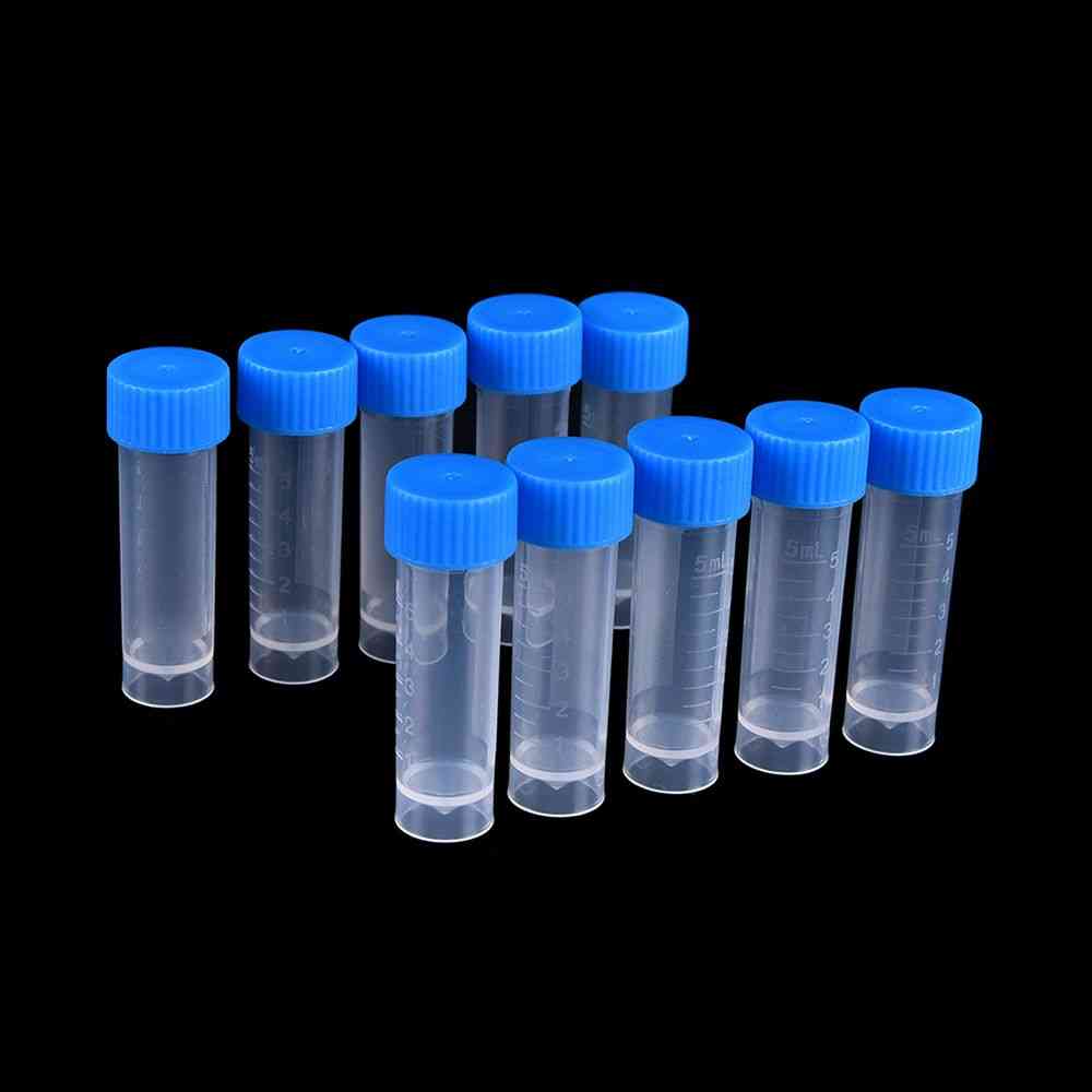 Laboratory Chemistry Plastic Test Tubes Vials Seal Caps Pack Container