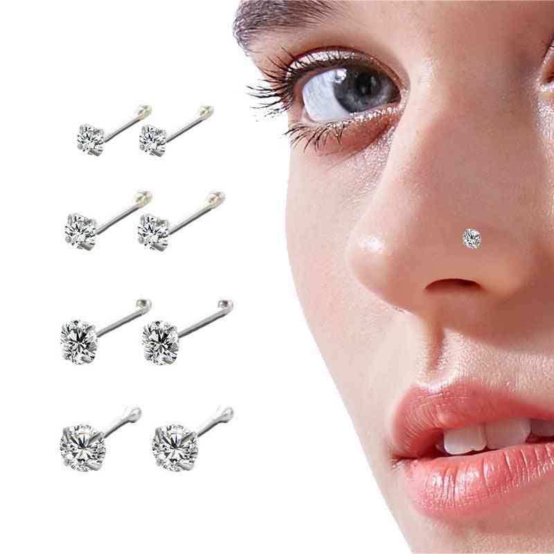 Woman Round Trend Zircon Nose Ring Body Piercing Jewelry