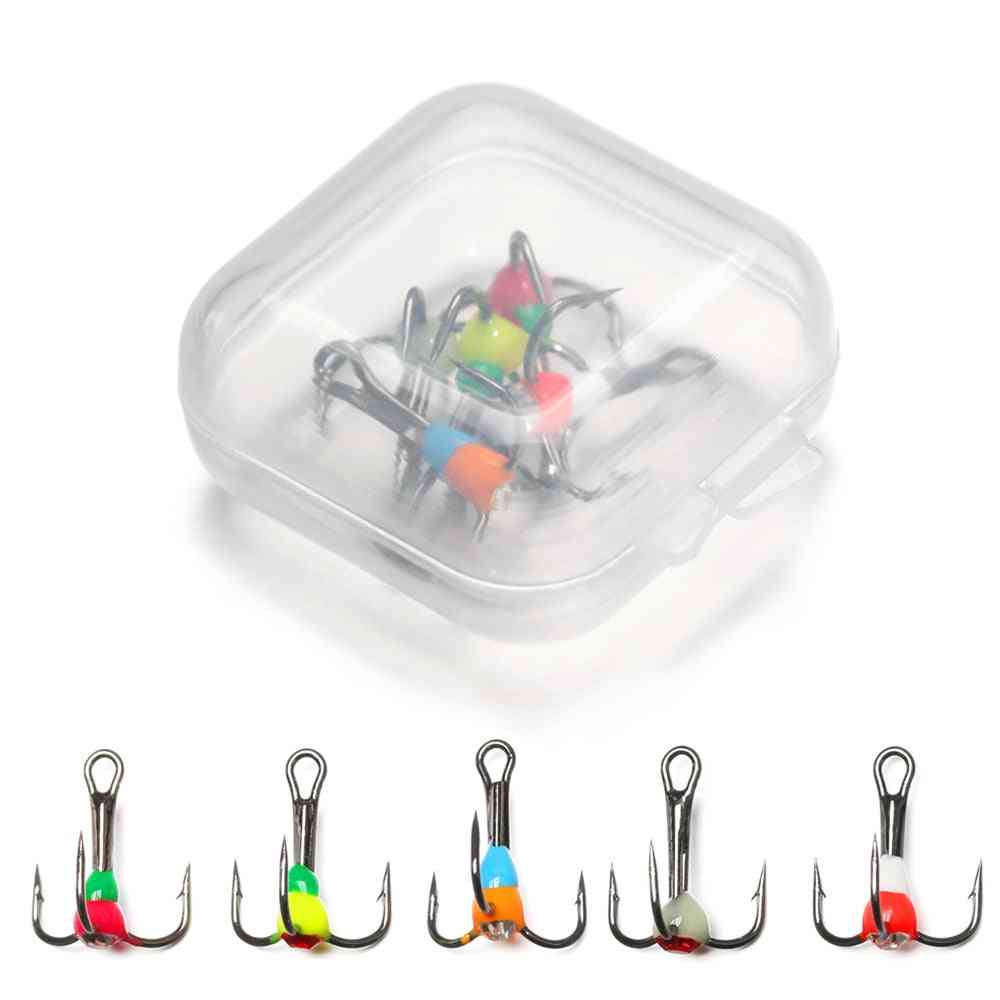 High Carbon Steel Winter Ice Fishing Hooks With Plastic Case
