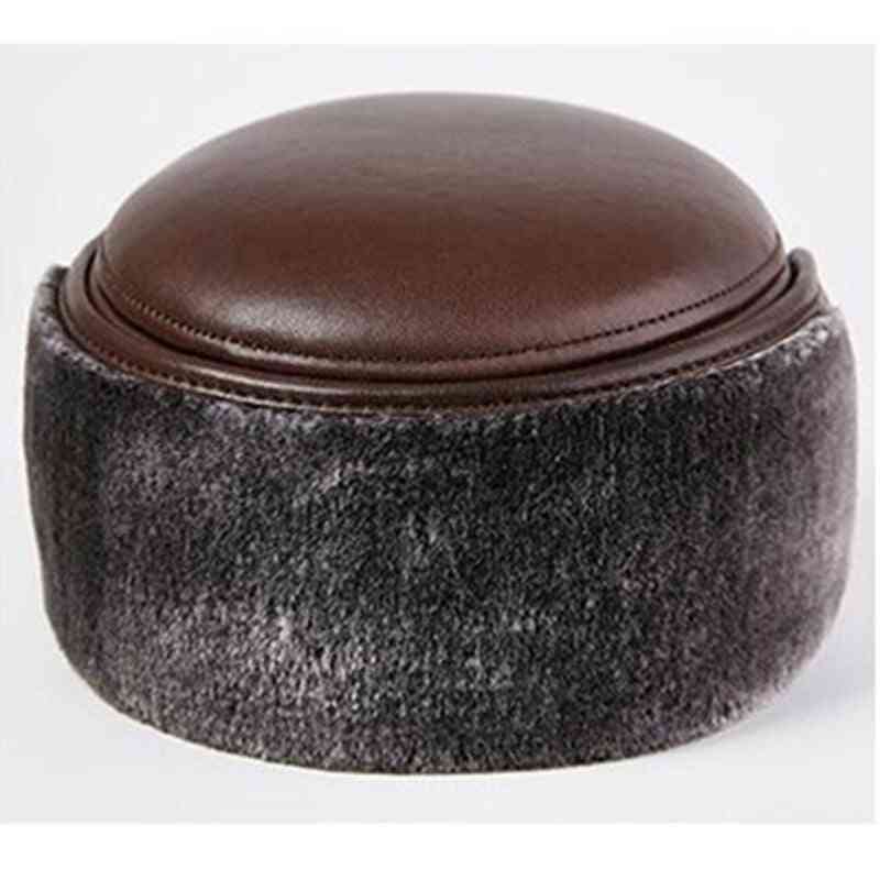 Winter Thick Warm Earmuffs Cap, Genuine Leather Hat