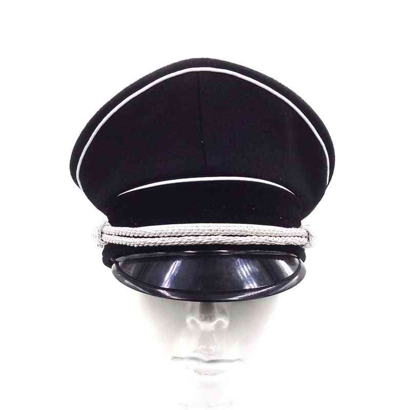 Chapeau officier allemand casquette argent cordon noir