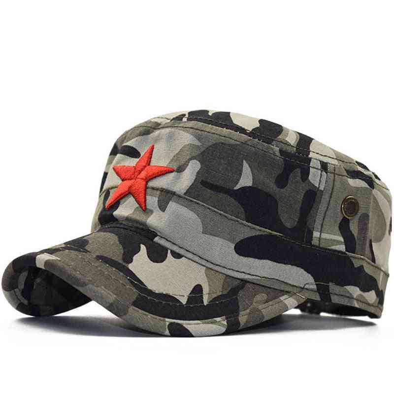 Simple Classic Camouflage Men Five Stars  Military Caps