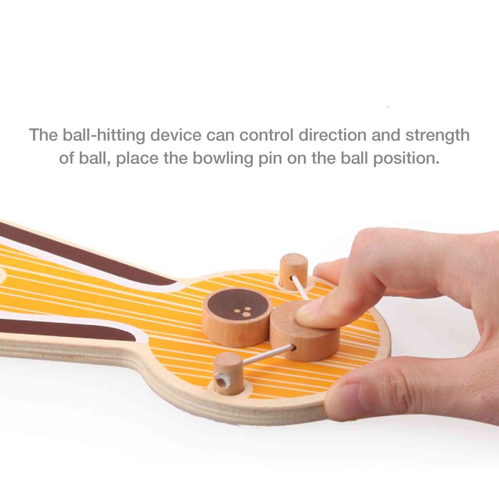 Desktop Mini Bowling Set Toy Indoor Wooden Game