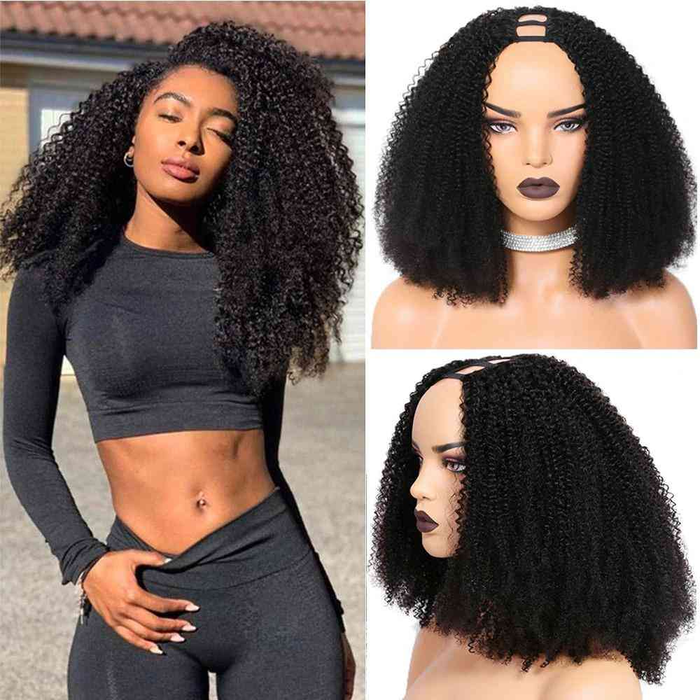 Upart Wigs Afro Kinky Curly Clip In Human Hair Wigs
