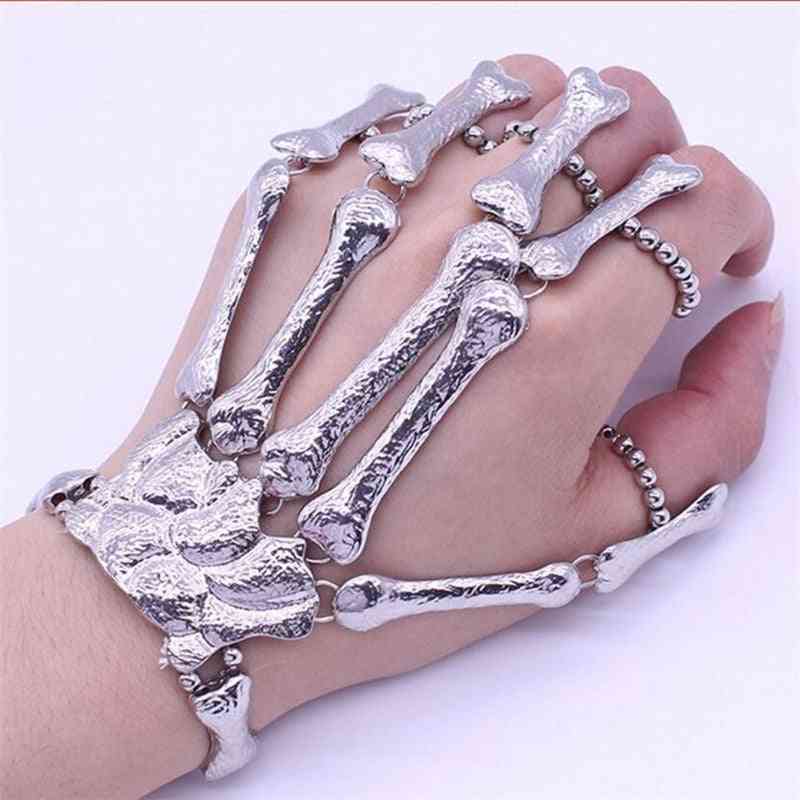 Zrm Punk Gothic Skull Bracelet Hand Bone Bangles Bracelets/men