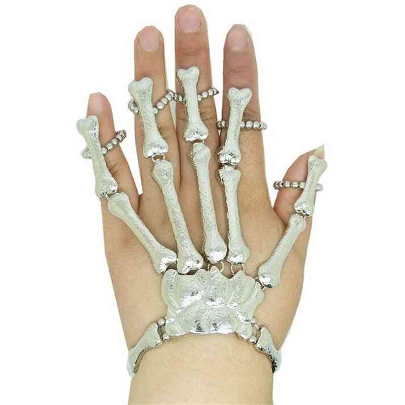 Zrm Punk Gothic Skull Bracelet Hand Bone Bangles Bracelets/men