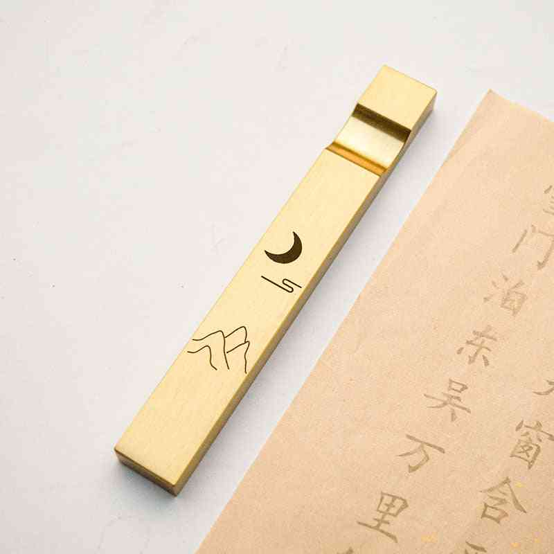 Mosadzné ťažítka čínska kaligrafia maľba ťažítka pisa papeles drážkované ťažítko kefa zvyšok papier lisovacia podpera