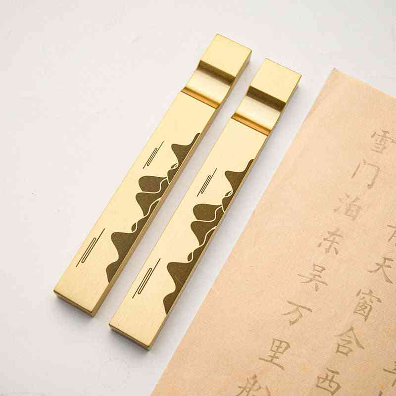 Fermacarte in ottone calligrafia cinese pittura fermacarte pisa papeles fermacarte scanalato resto della spazzola carta premendo prop