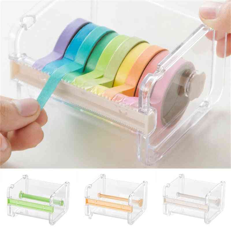 Washi Tape Cutter Set Tool Transparent Holder Dispenser