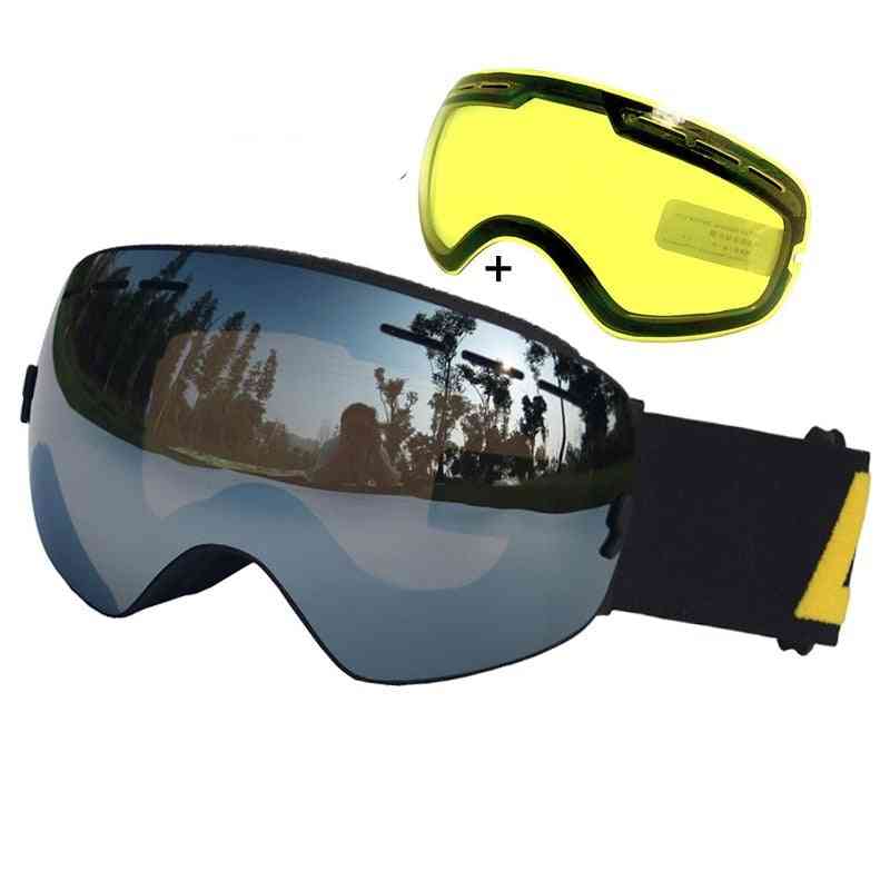 Anti-fog Double-layers, Skiing Snowboard Goggles With One Brightening Lens
