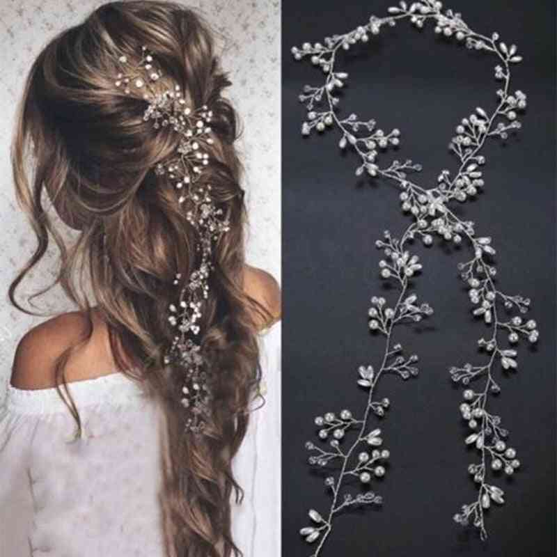 Pearl Crystal Wedding Hair Vine Bridal Accessories