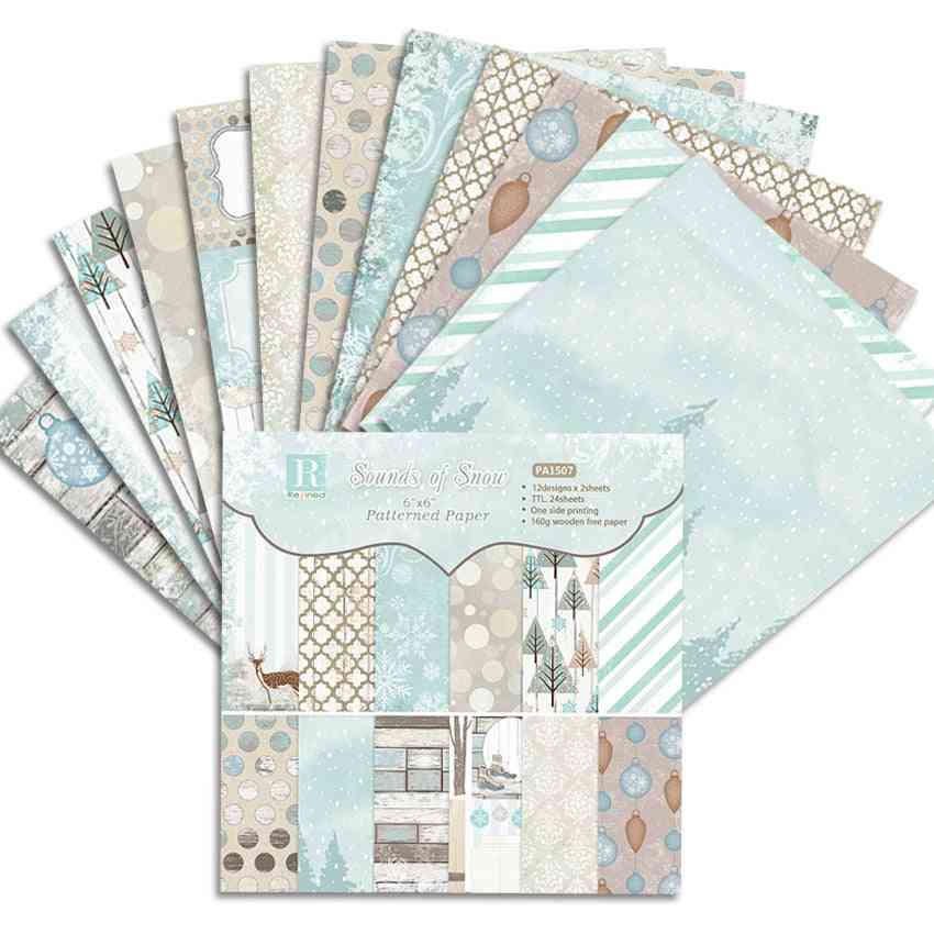 24 Sheets 6 Inch Sounds Of Snow Scrapbooking Paper Art Craft Papers Pad