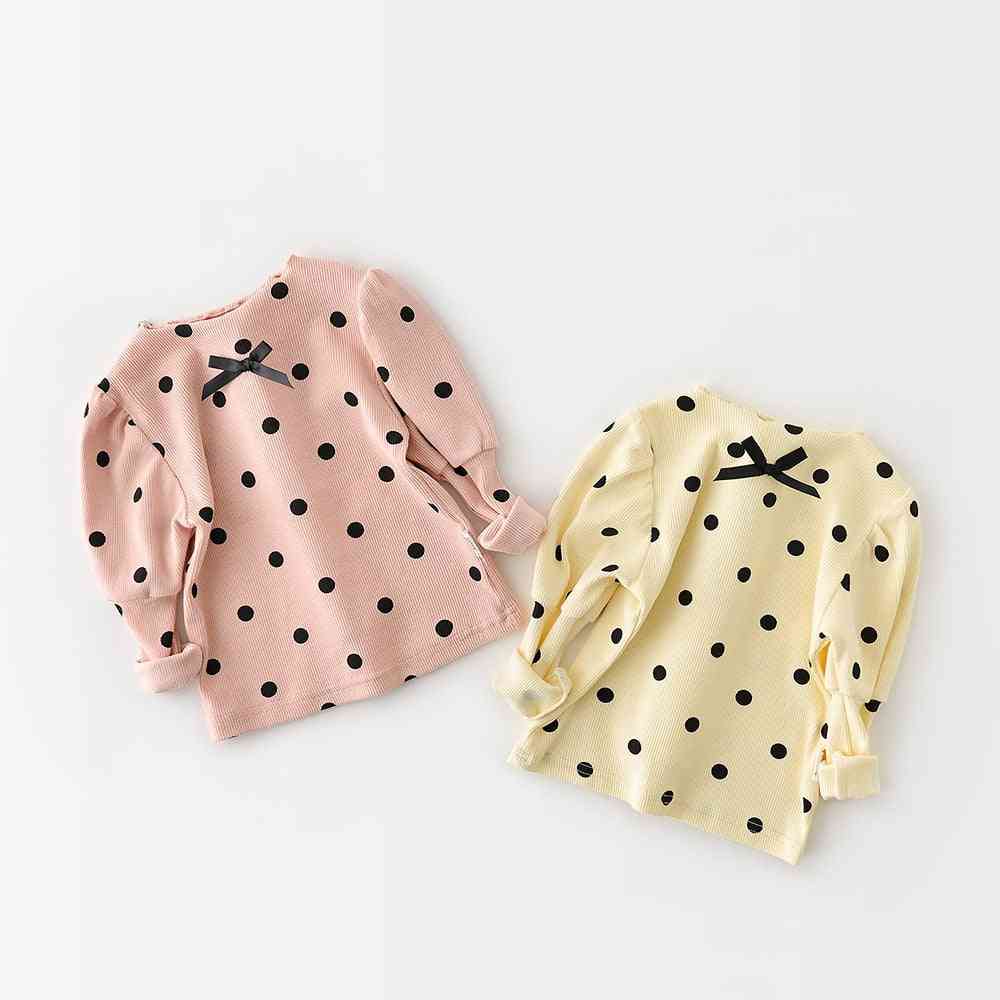 Baby Clothing Polka Dot Shirts, Puff Sleeve Tops