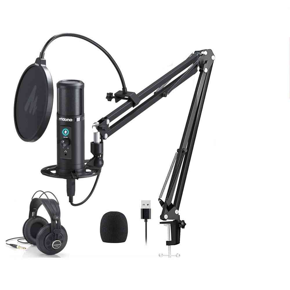 Pm422 Usb Microphone Professional Cardioid Condenser Mic With Touch Mute Button
