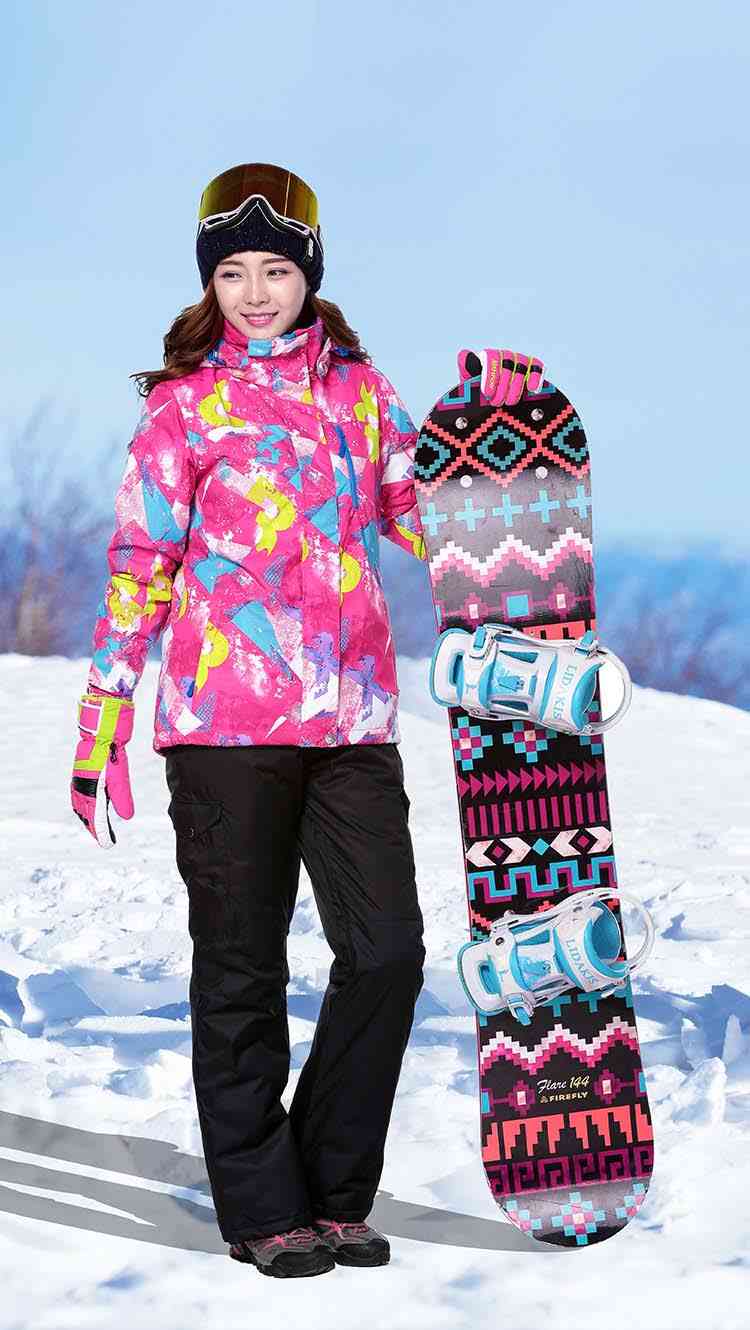 Abbigliamento da sci impermeabile da montagna snowboard set pantaloni con cinturino