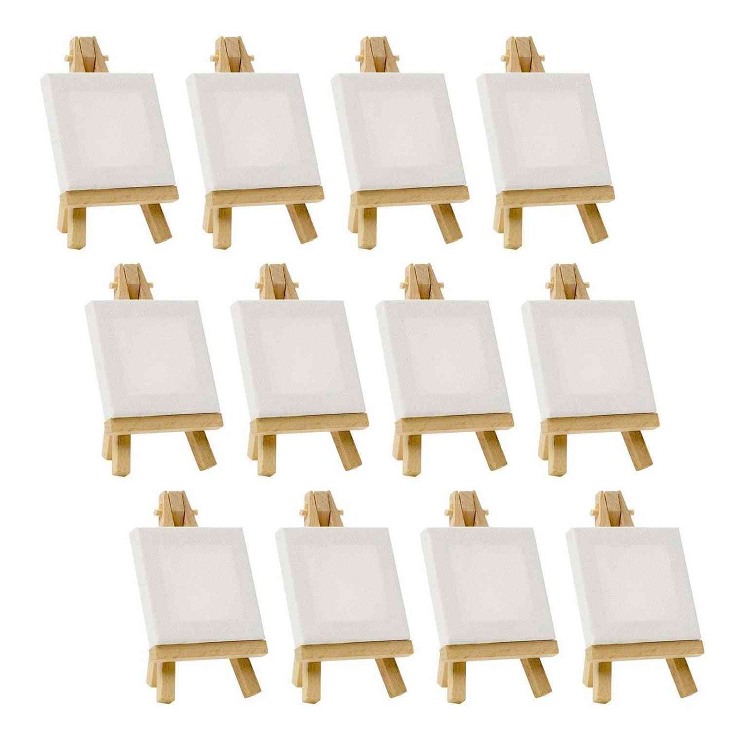 Mini Canvas Easel Set, Painting Craft Drawing Contains Canvases