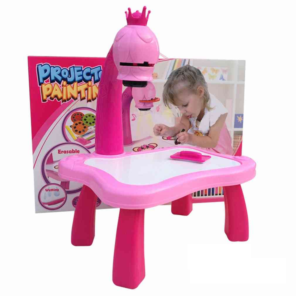 Kids Learning, Painting Table With Light Music, Smart Projector, Drawing Desk Toy