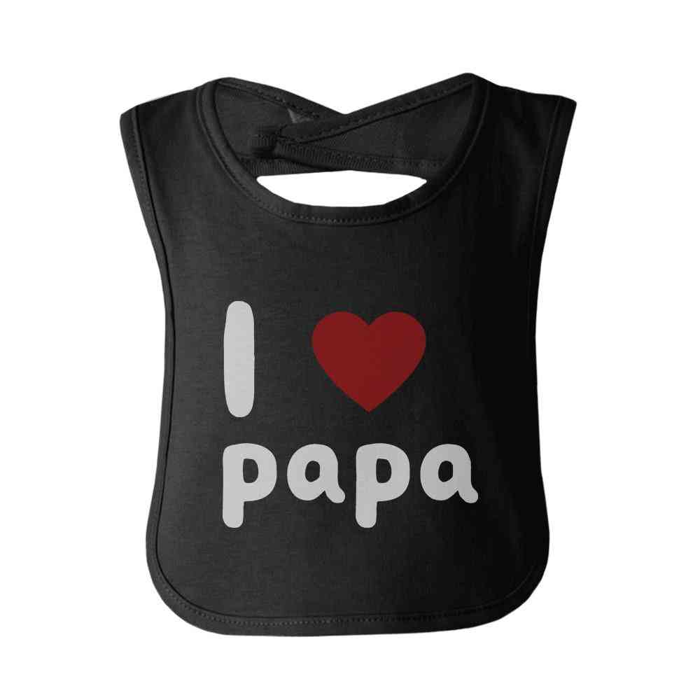 I Love Papa Print Cute Baby Bibs