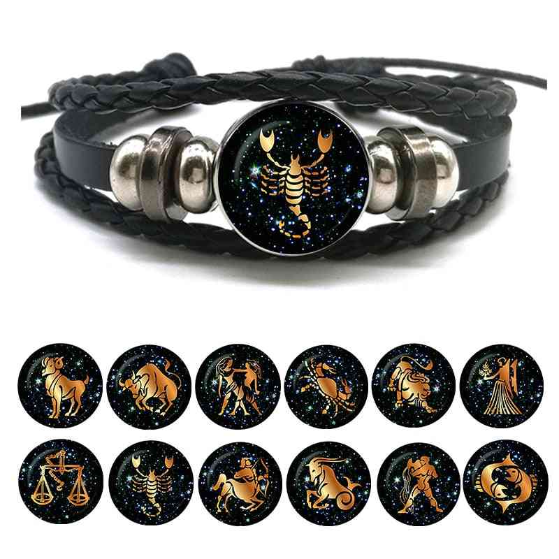 Zodiac Signs- Leather Bracelet