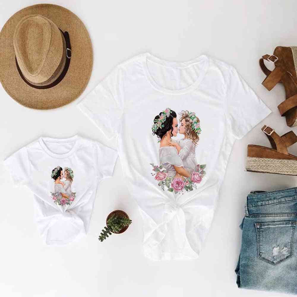 Familie mor og datter tøj, baby t-shirt ( sæt-2 )