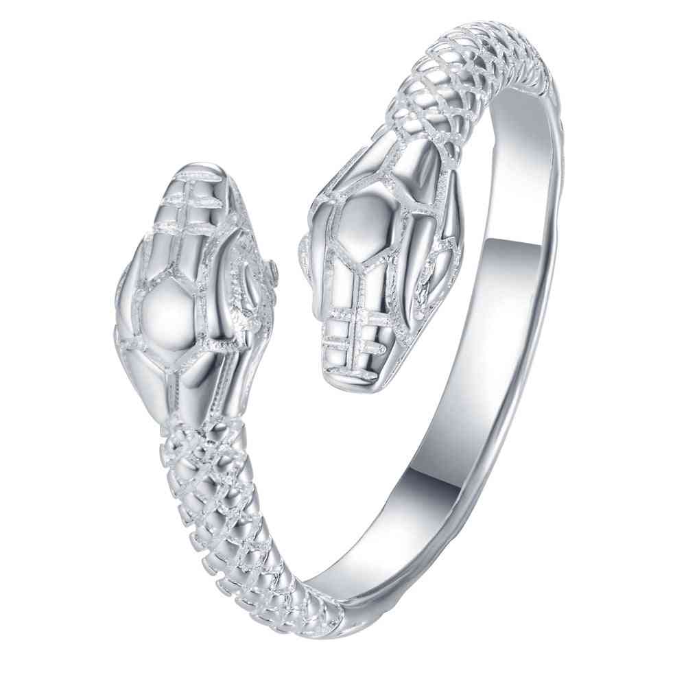 Kígyó egyszerű ezüstözött gyűrű/férfiak