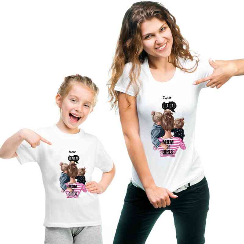 Družinska majica z oblačili, ženska majica hčerke z mamo, vrhovi