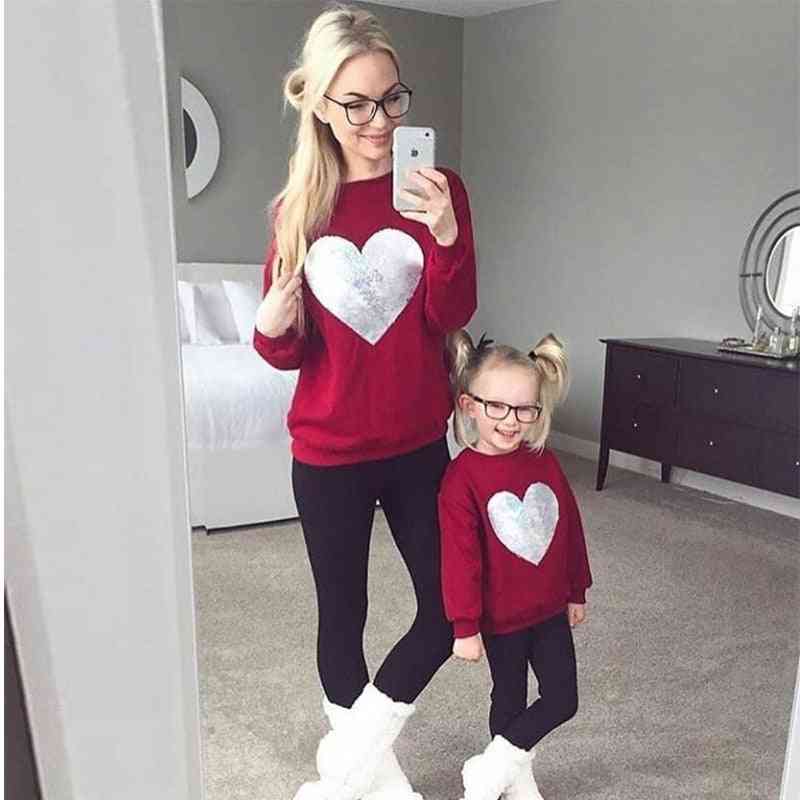 Casual Hoodies- Mother And Daughter Clothes