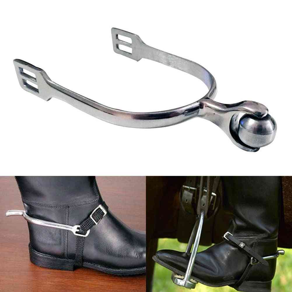 Jazdecké športové prenosné strieborné jazdecké topánky /vybavenie na ostruhy s kolieskovými loptičkami